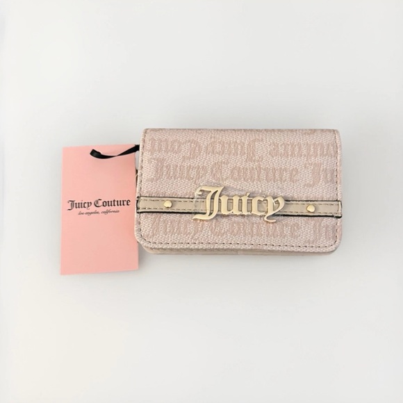 Juicy Couture Cream Wallet – Gold Logo Strip, NWT - Picture 1 of 6